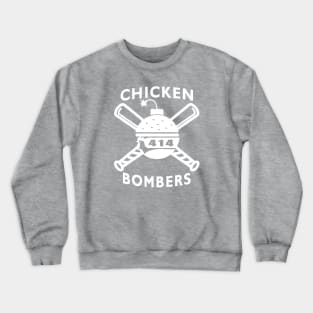 Chicken Bombers Logo_White Crewneck Sweatshirt